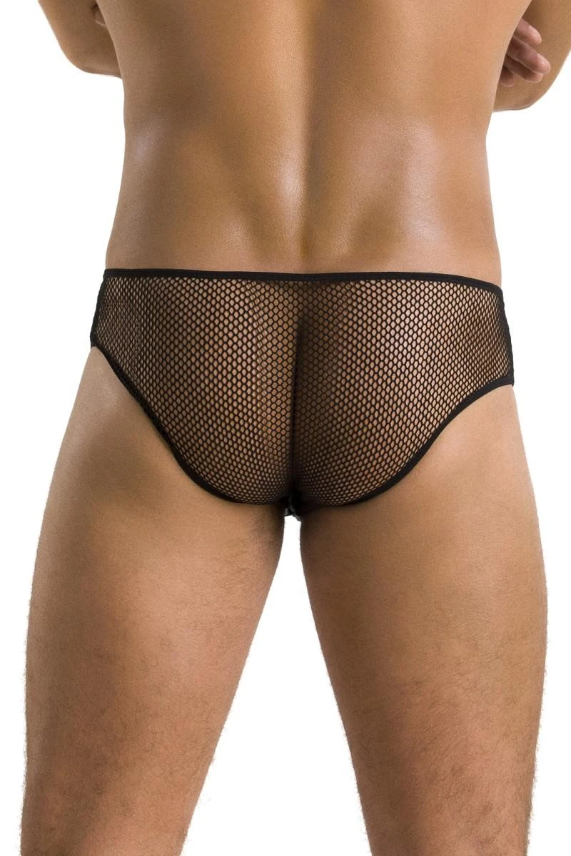 Herren Slip 035 aus mattem Kunstleder mit Netz von Passion Menswear