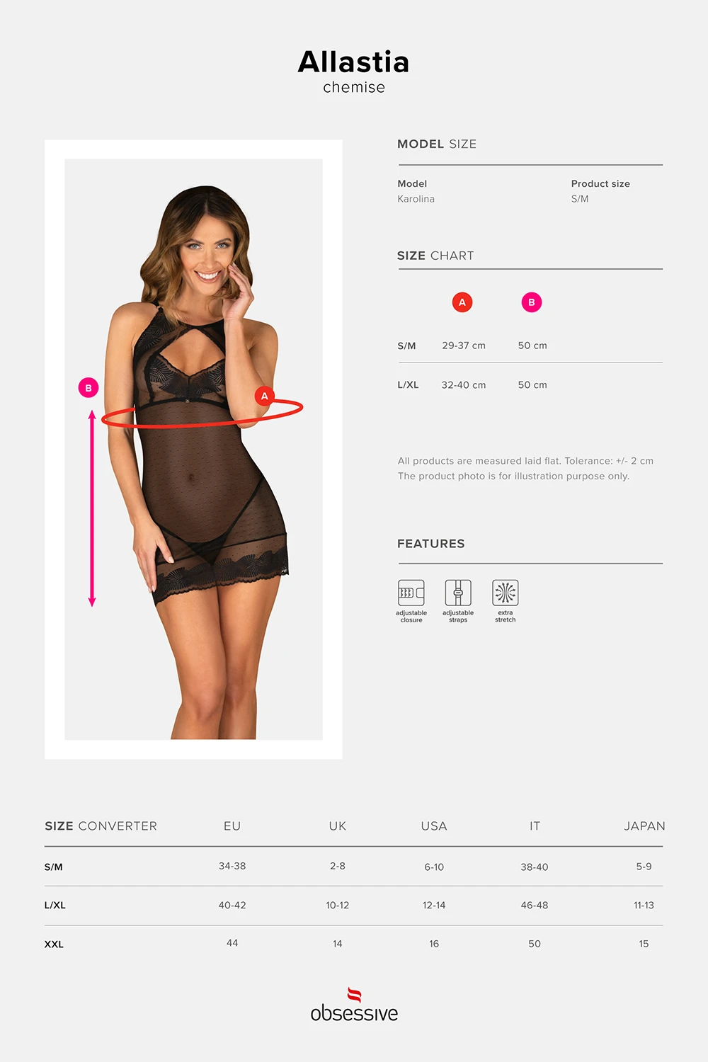 Entzückende Chemise aus zart gemustertem Material