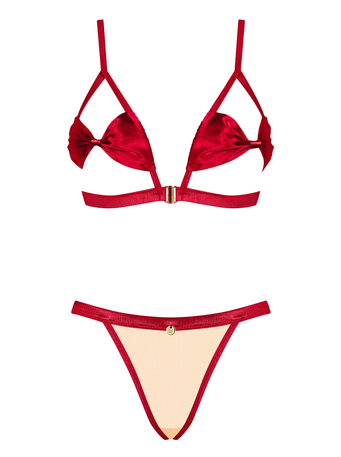 Dessous Set mit offenen Cups und Schleife