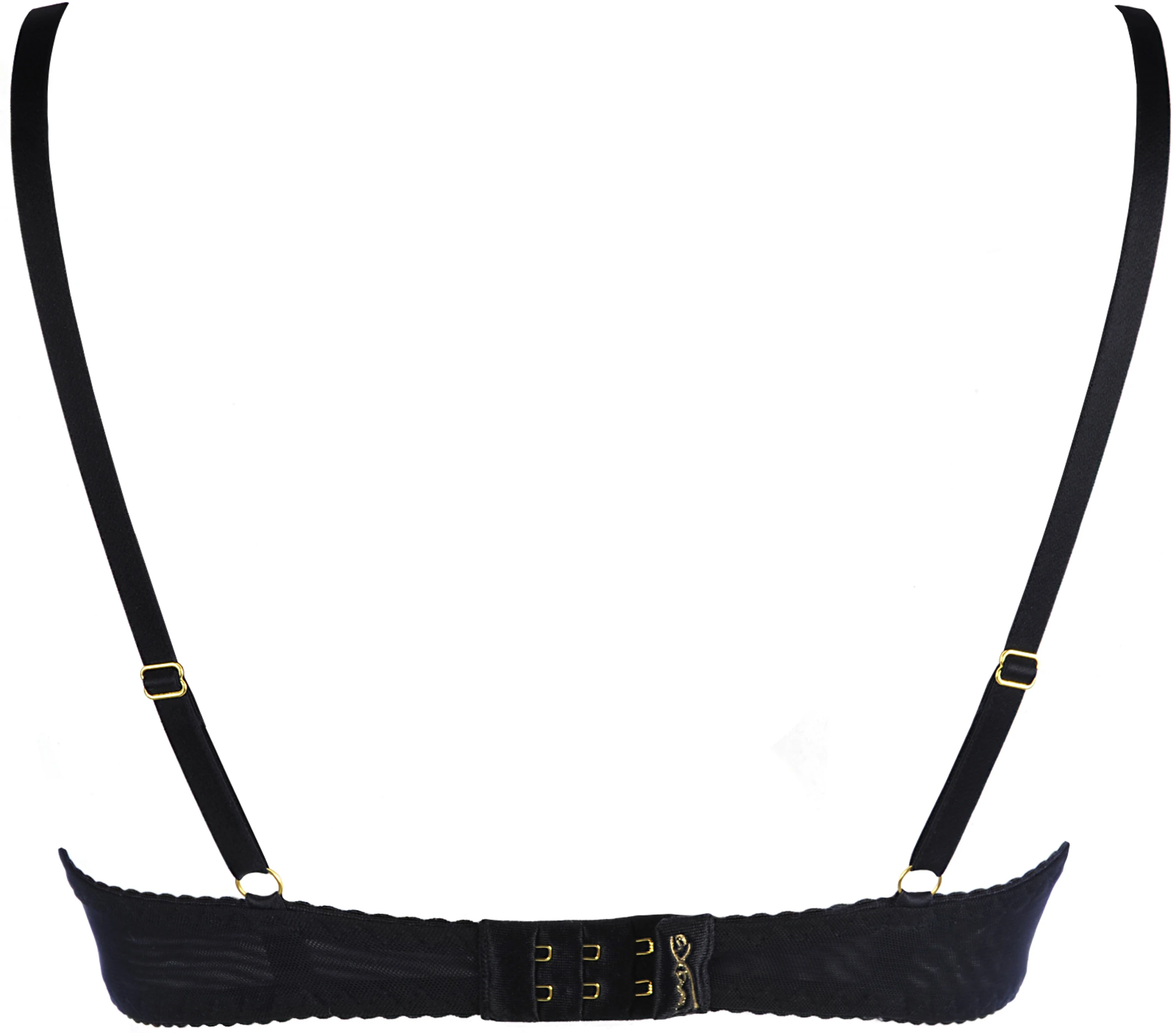 AXAMI Raffinierter Push-up-BH mit orientalischem Muster, schimmernder Spitze, goldenen Details und herausnehmbaren Polstern