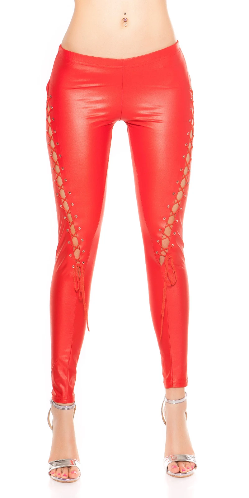 Sexy Party-Leggings mit asymmetrischer Corsagen-Schnürung