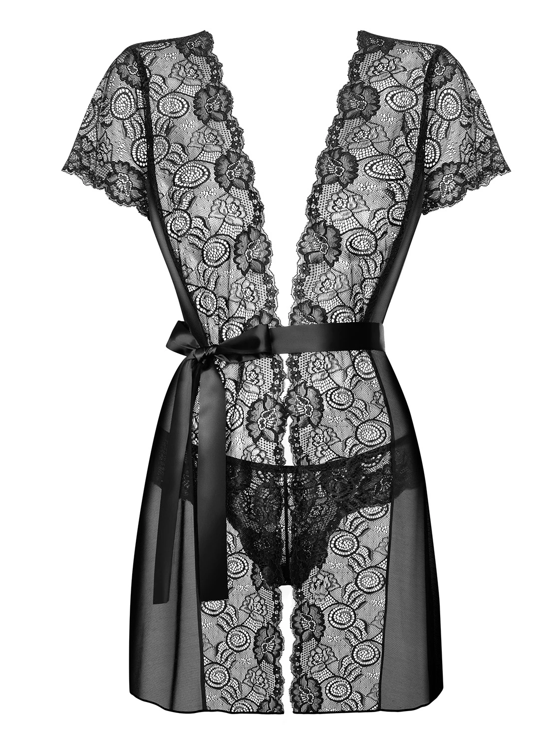 Peignoir aus eleganter Spitze