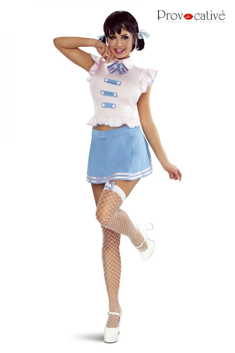 Studentin Outfit PR1304 mit Top, Minirock und Accessoires von Provocative