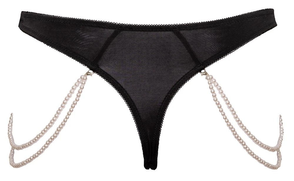 Cottelli LINGERIE Erotischer Rio String mit Perlenketten und edler Stickerei