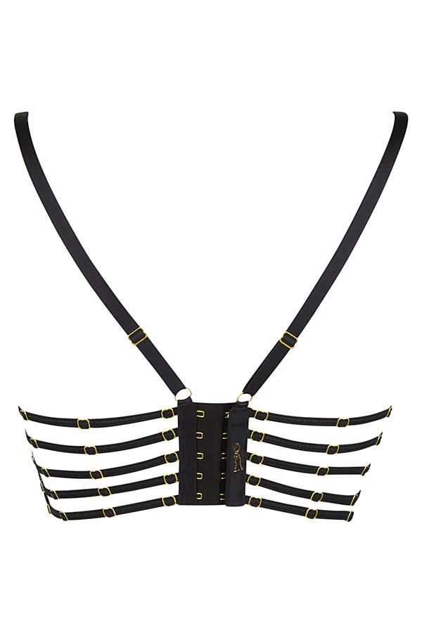 Axami Bustier BH schwarze Spitze auf hautfarbenen Tüll
