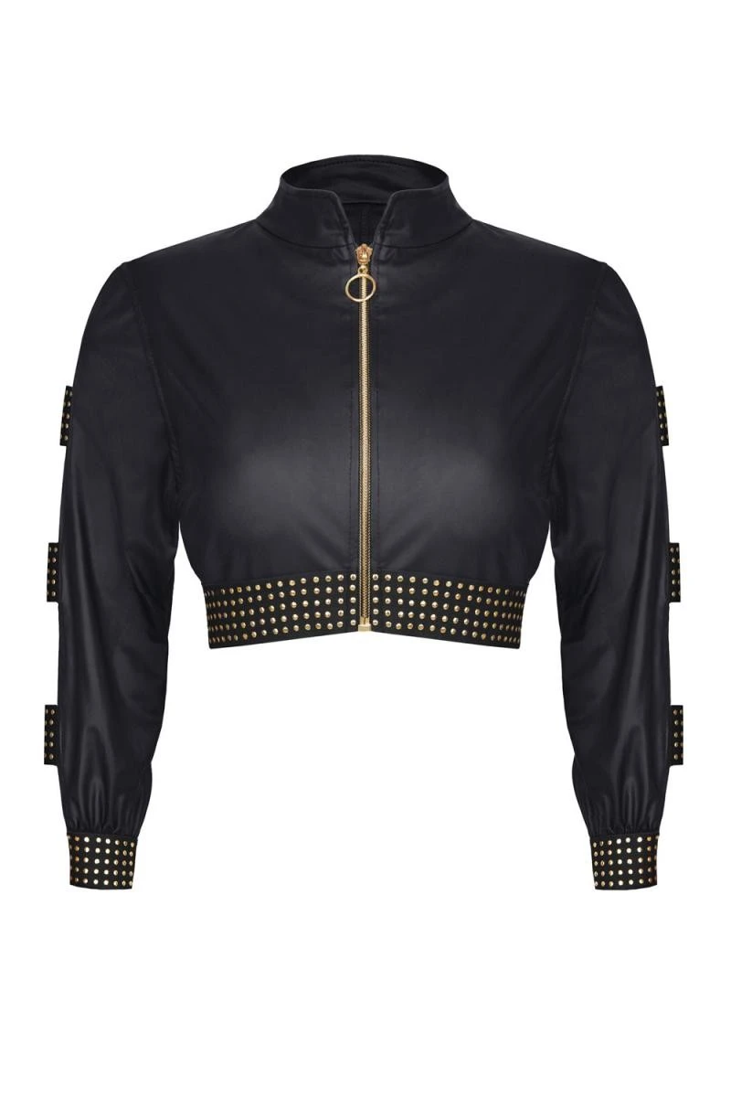 Kurze Damen Jacke CBMartha001 mit Zierlementen von Demoniq Kurze Damen Jacke CBMartha001 mit Zierlementen von Demoniq