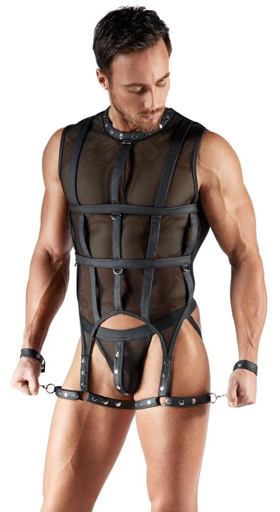 Fesselndes Netz-Set von Svenjoyment BONDAGE: Mit Harness, Jock, Handfesseln und Mattlook-Details für ein aufregendes Design