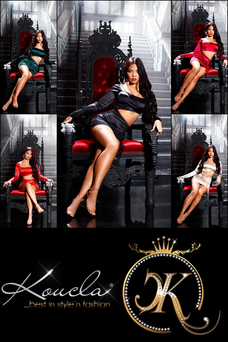 Glossy Satin Langarm Minikleid mit sexy Cutout und Raffung Glossy Satin Langarm Minikleid mit sexy Cutout und Raffung