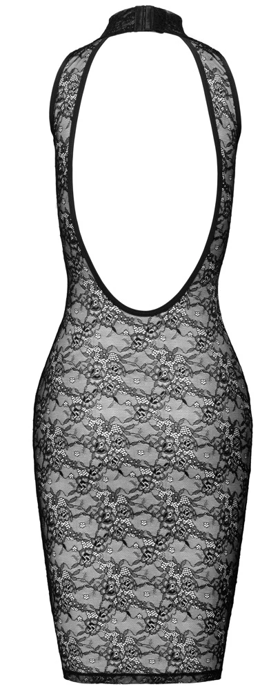 Transparentes Spitzenkleid schwarz mit tiefem Rückenausschnitt figurbetont weich & erotisch knielang elegant von Cottelli LINGERIE