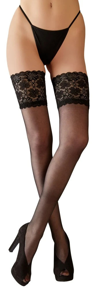 Cottelli Halterlose Strümpfe mit rutschfestem Silikonband und zertifizierter Qualität in schwarz Cottelli Halterlose Strümpfe mit rutschfestem Silikonband und zertifizierter Qualität in schwarz