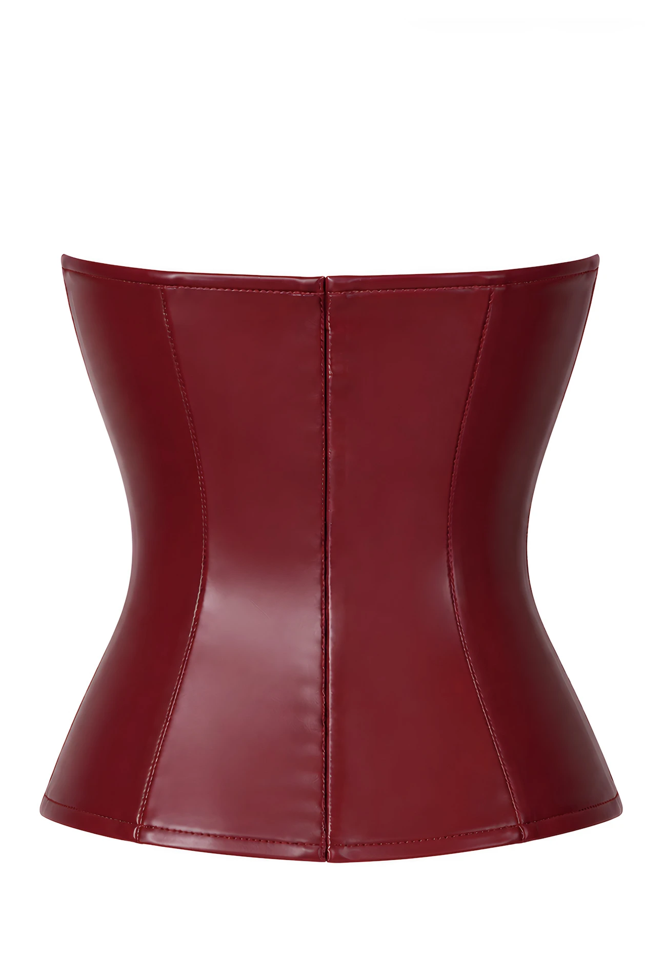 Kinky Korsett aus Powerwetlook - Noir Handmade F398 Bordeaux Affair - sexy in Burgunder mit formenden Stäbchen und Frontverschluss