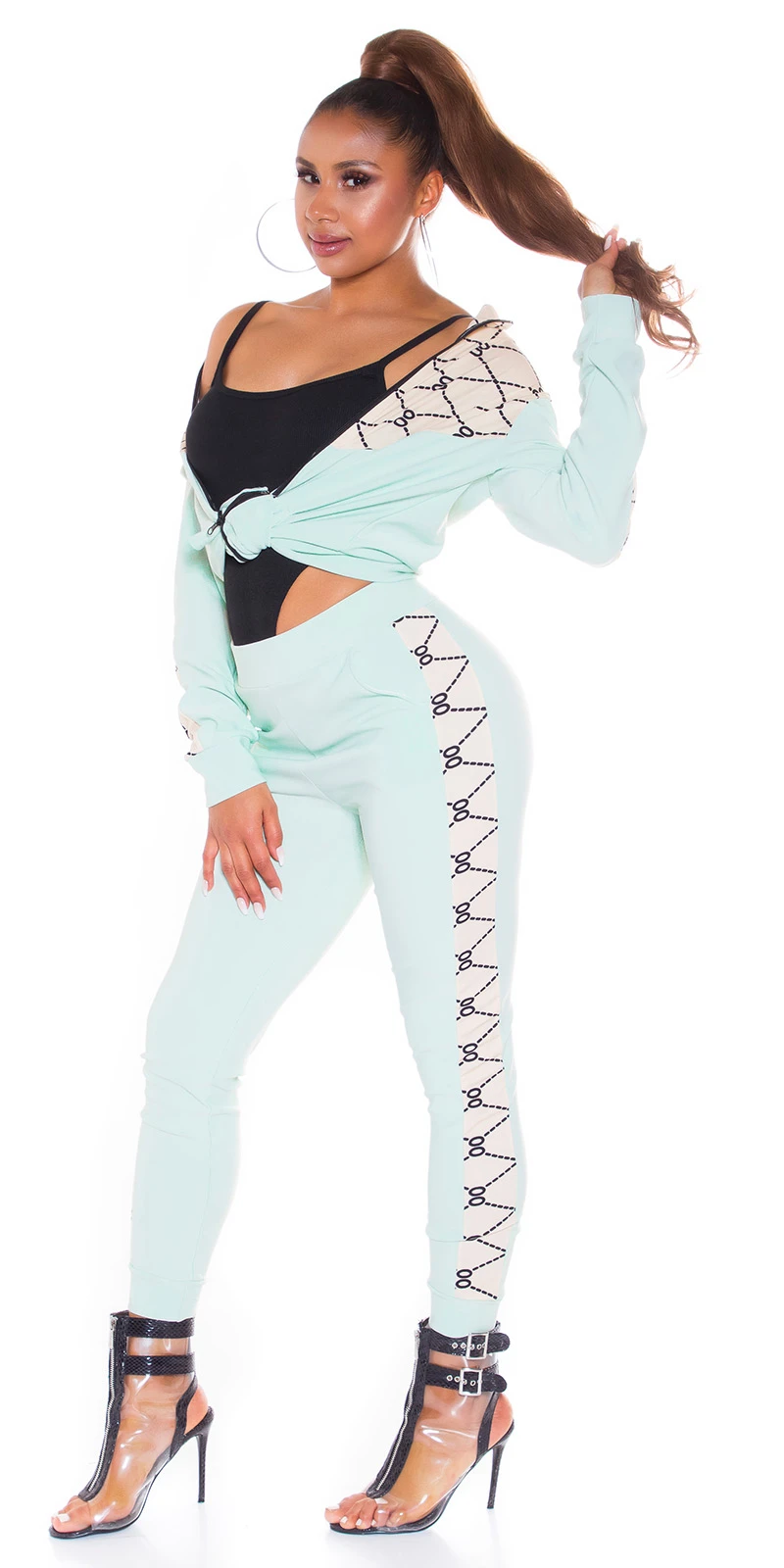Bicolour Training Sport Anzug mit Kontrast Muster Bicolour Training Sport Anzug mit Kontrast Muster