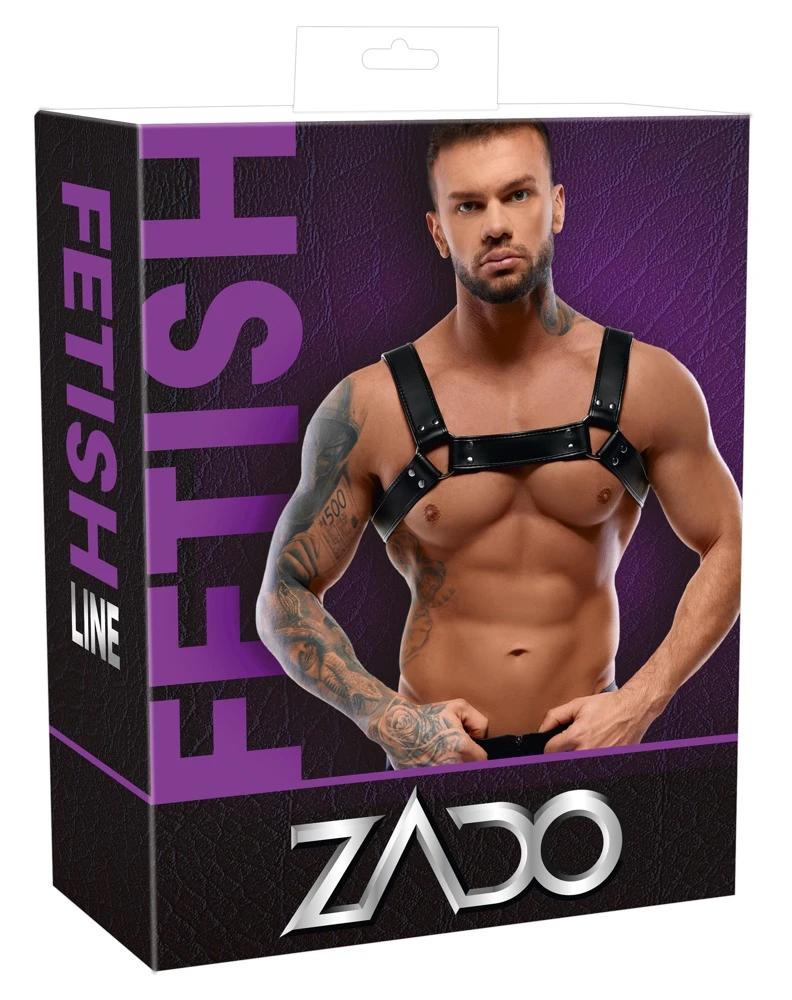 Verstellbarer Harness von ZADO aus robustem Leder. Ungefüttert, aufregend maskulin und vielseitig kombinierbar.