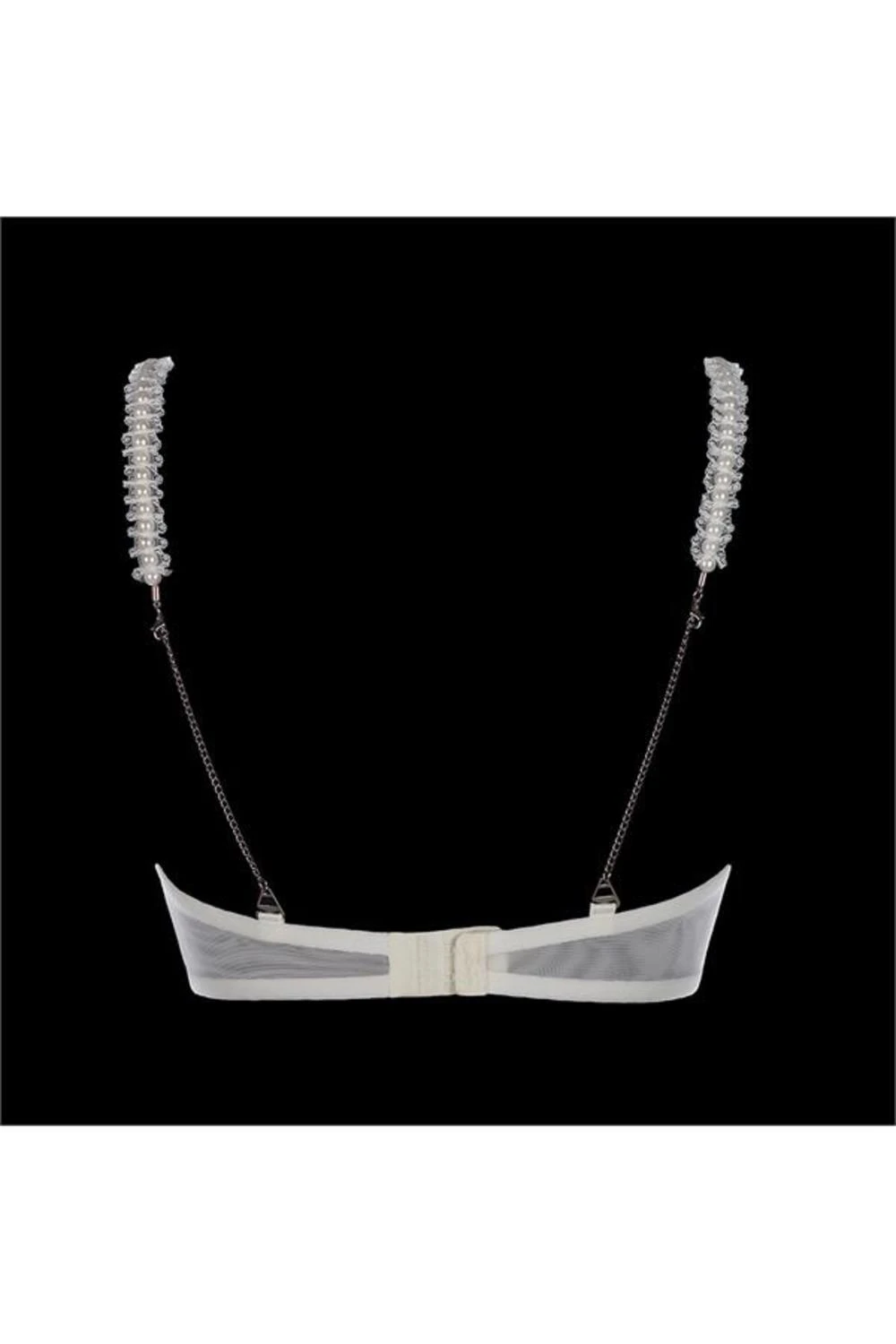 Axami PushUp BH in creme mit zarter floraler Spitze und glitzerndem Strassstein
