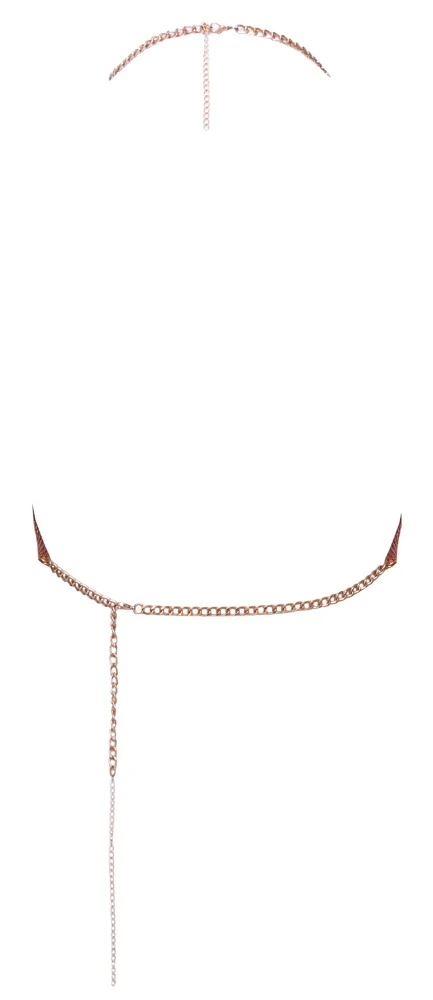 Metall Crop-Top roségold Wasserfall-Ausschnitt bauchfrei mit verstellbaren Ketten glamouröse Reizwäsche Cottelli ACCESSOIRES