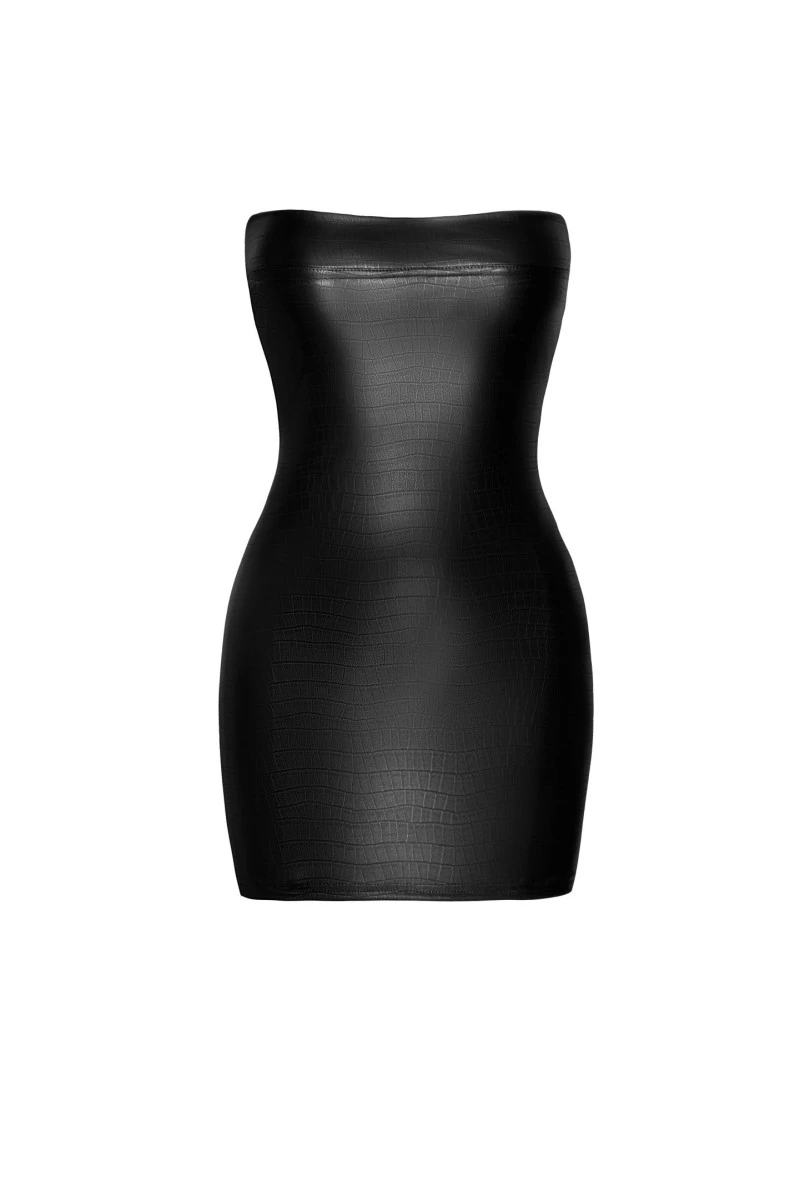 F317 Snake Bandeau Wetlook Minikleid von Noir Handmade