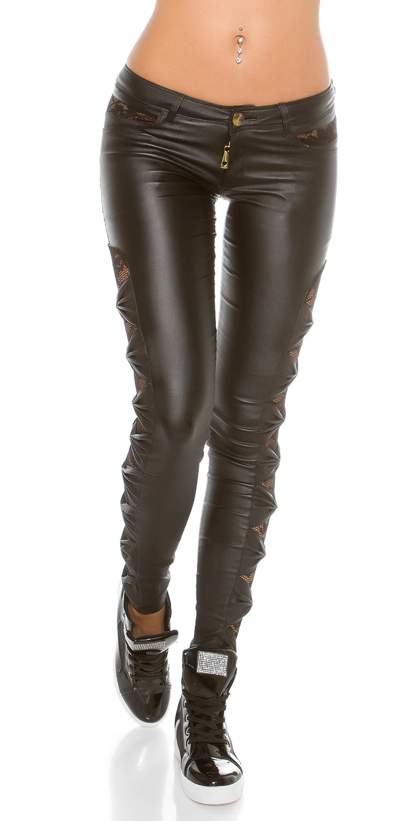Stilvolle Koucla Röhren-Hose mit Spitzen-Einsätze