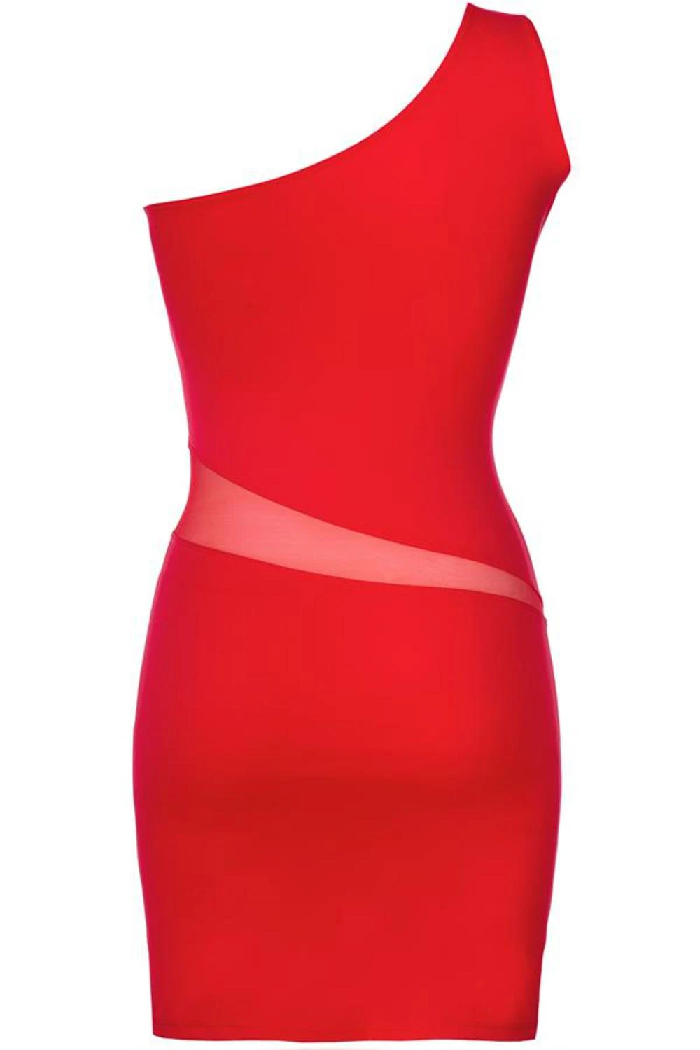Axami asymetrisches Minikleid aus weicher Mikrofaser und Tüll Cutout in Rot