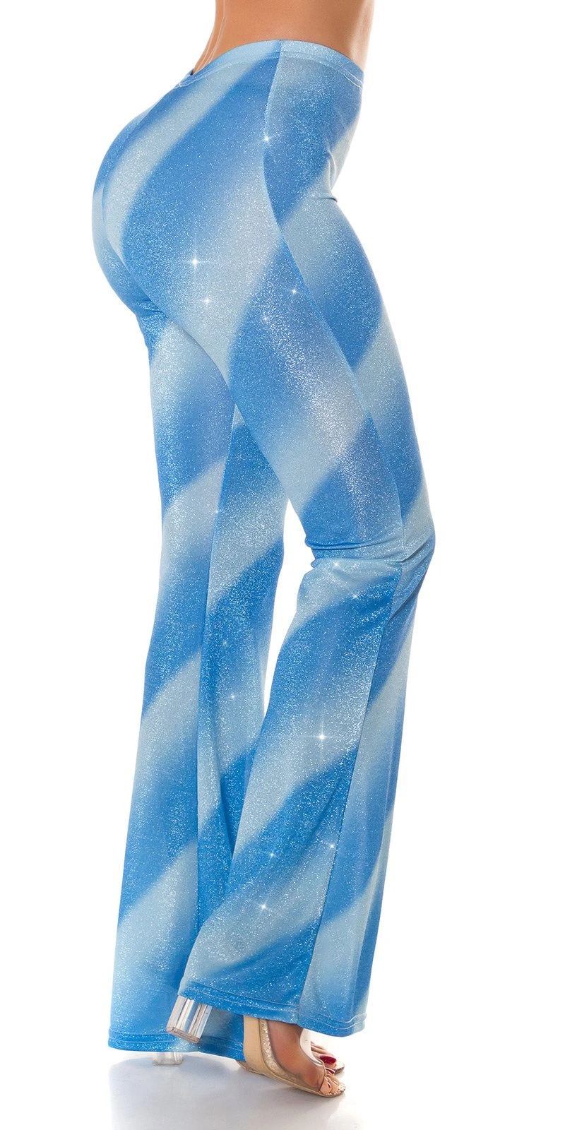 Glitter Streifen High Waist Hose mit Schlag Glitter Streifen High Waist Hose mit Schlag