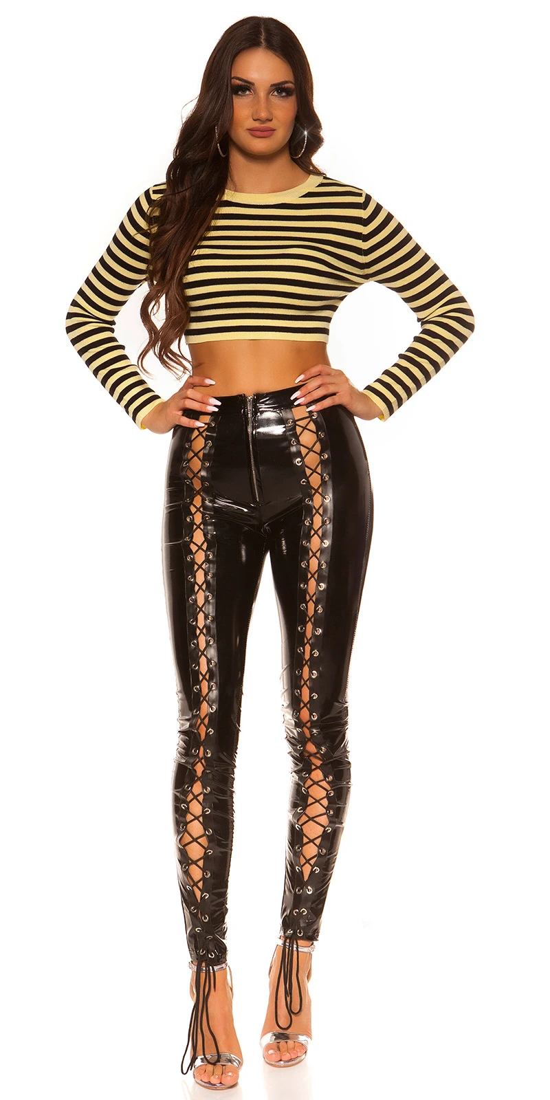 Gestreiftes Langarm Top im Crop-Style Gestreiftes Langarm Top im Crop-Style