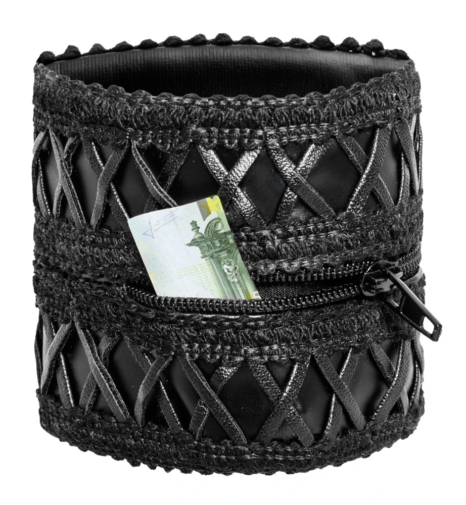 F326 Handgelenk-Geldbörse mit verstecktem Reißverschluss von Noir Handmade