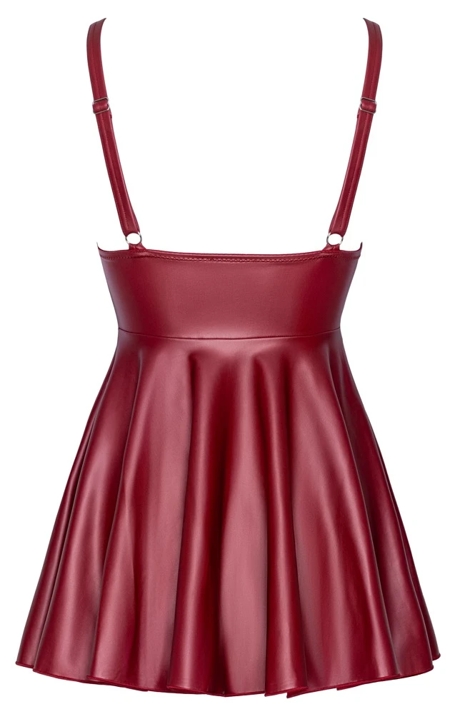 Rotes Kinky Träger-Minikleid im Mattlook von Cottelli PARTY mit ausgestelltem Rock, soften Cups und verstellbaren Trägern für feminine Silhouette