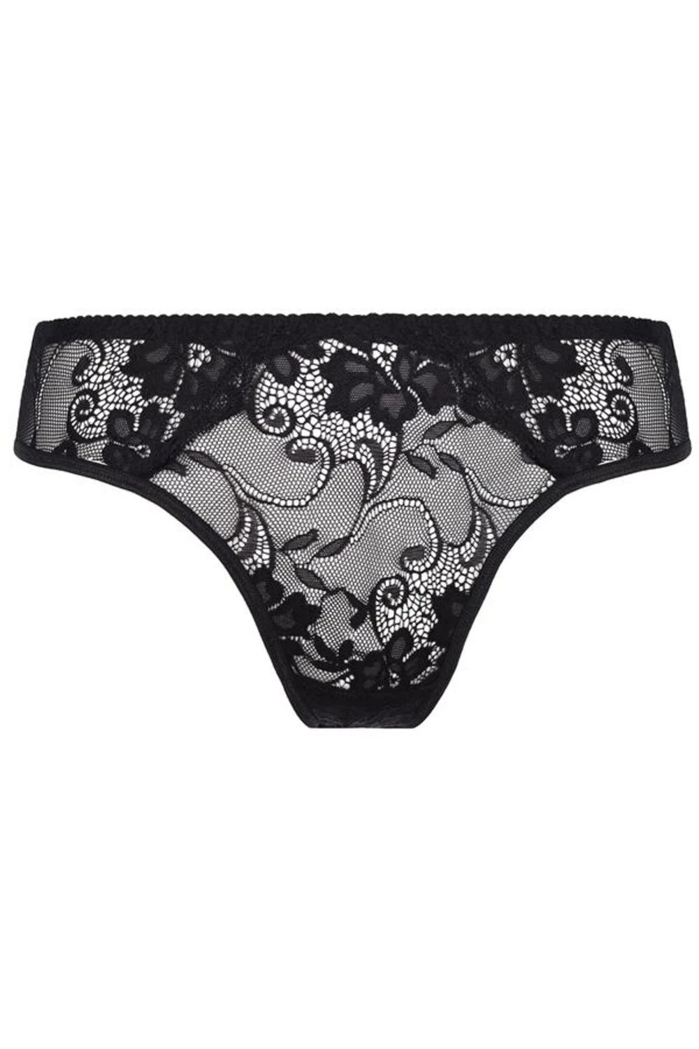 Axami  Slip mit zarter Spitze und einem scharfen Ausschnitt in schwarz Axami  Slip mit zarter Spitze und einem scharfen Ausschnitt in schwarz