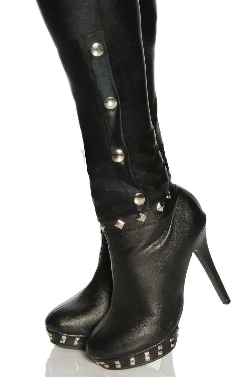 Rockige Low Waist  Wetlook-Leggings