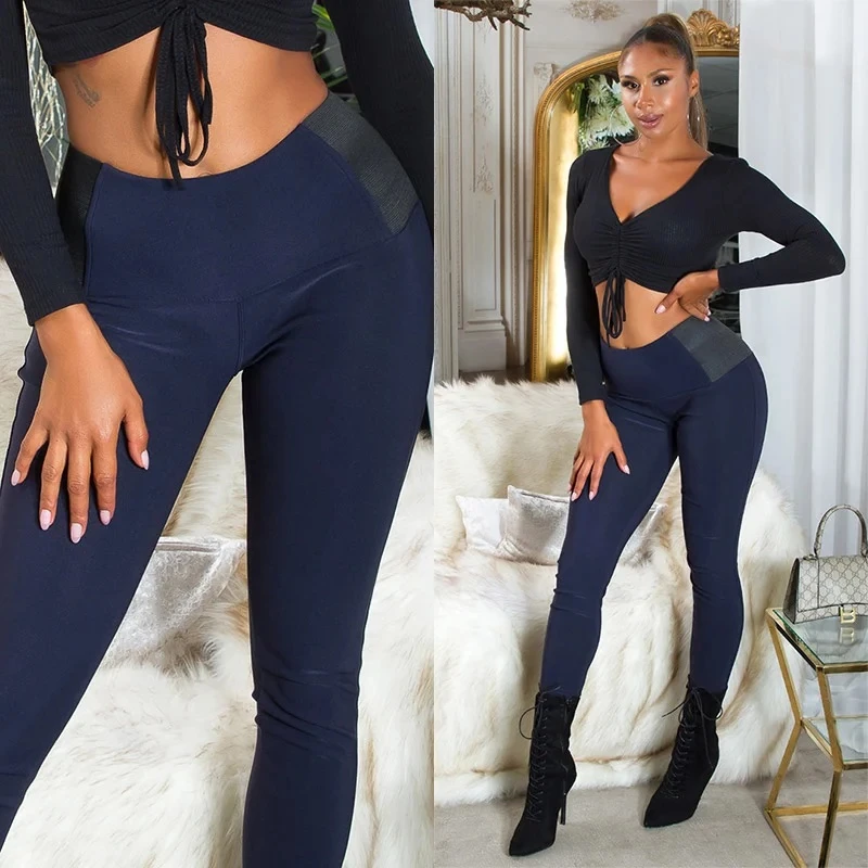 Business High Waist Leggings mit Stretch-Detail Business High Waist Leggings mit Stretch-Detail