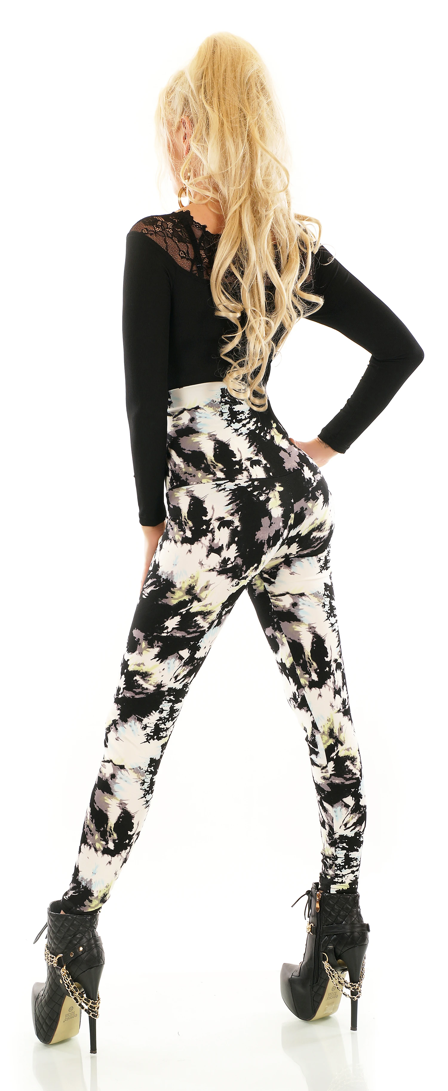 Printed Shape High Waist Leggings mit Corsagen-Optik