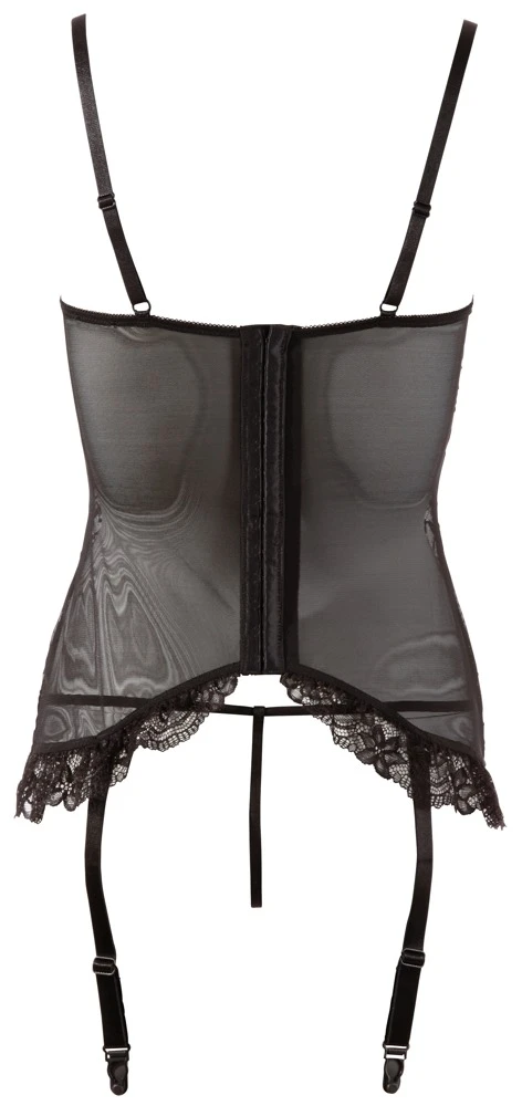 Cottelli LINGERIE Verlockendes Transparentes Strapshemd mit String Ouvert aus Spitze