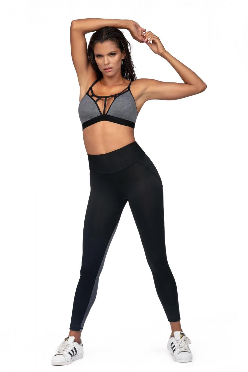 Sports Leggings L9027 mit hohem Bund, weiches dehnbares Material, figurbetonte Fitness Hose für Training, Yoga und Gym, bequem und stabil bei jeder Bewegung