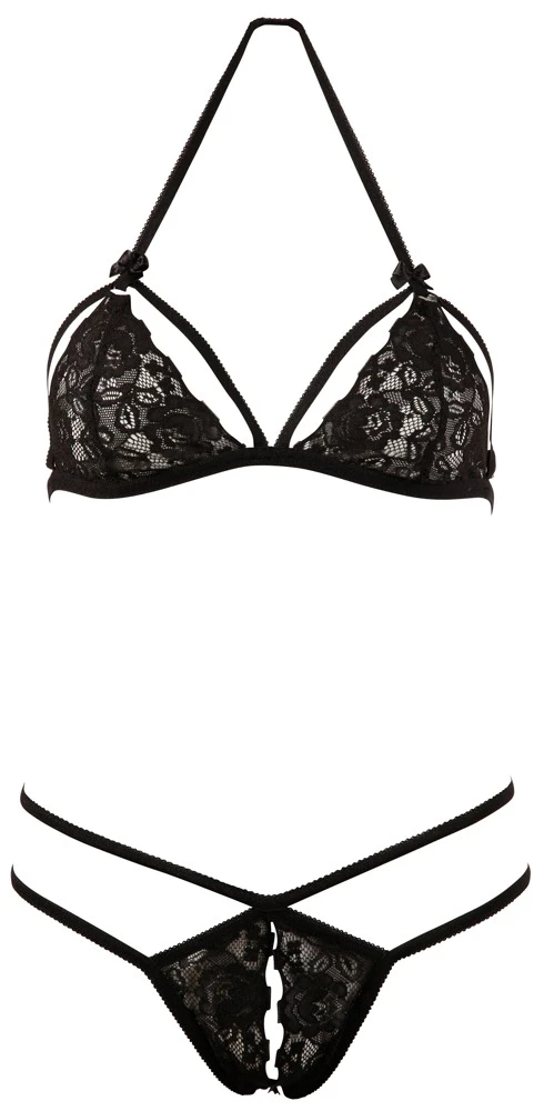 Cottelli LINGERIE Spitzenset mit Soft BH und Ouvert String schwarz Cottelli LINGERIE Spitzenset mit Soft BH und Ouvert String schwarz