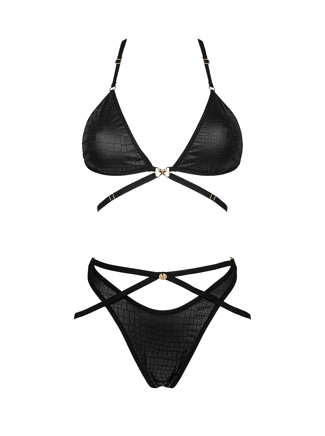 Sexy Dessous Set mit Dreieck BH und hochgeschnittenem Höschen