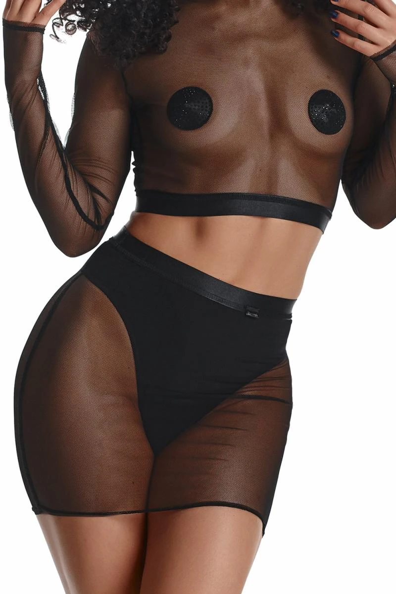 Netz Dessous Set aus Top und Rock LX Collection