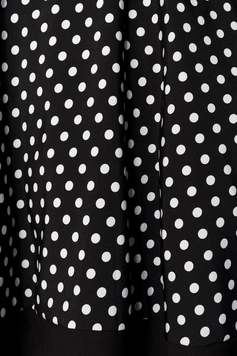 Schulterfreies Swing-Kleid mit Punkten