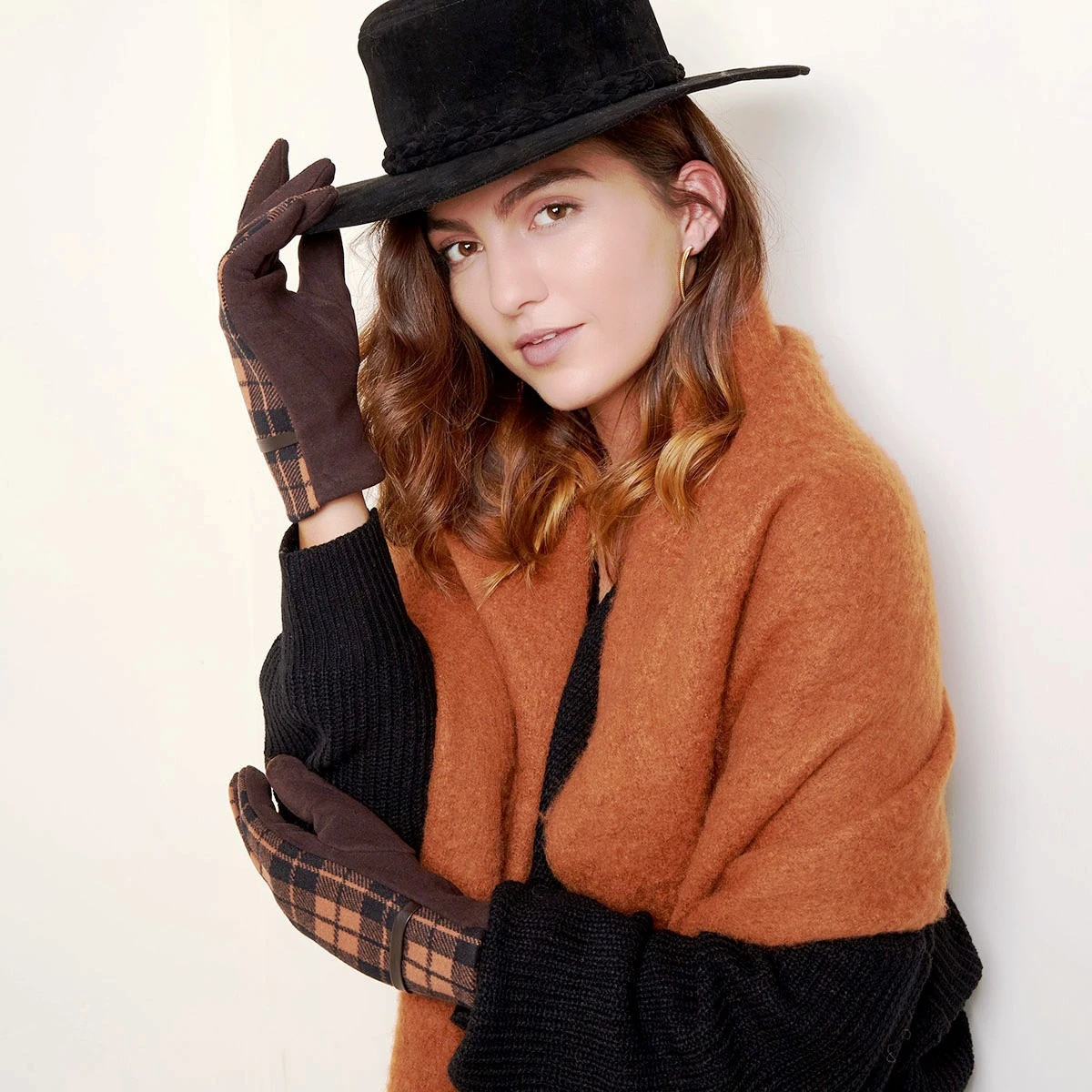 Fashion Karo Strick Handschuhe mit Touch Screene Fashion Karo Strick Handschuhe mit Touch Screene