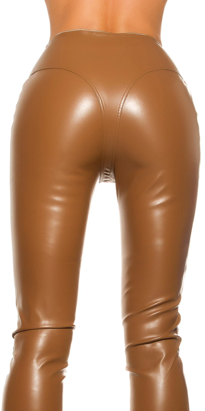 Highwaist Leggings im Wet Look mit Zipper Highwaist Leggings im Wet Look mit Zipper