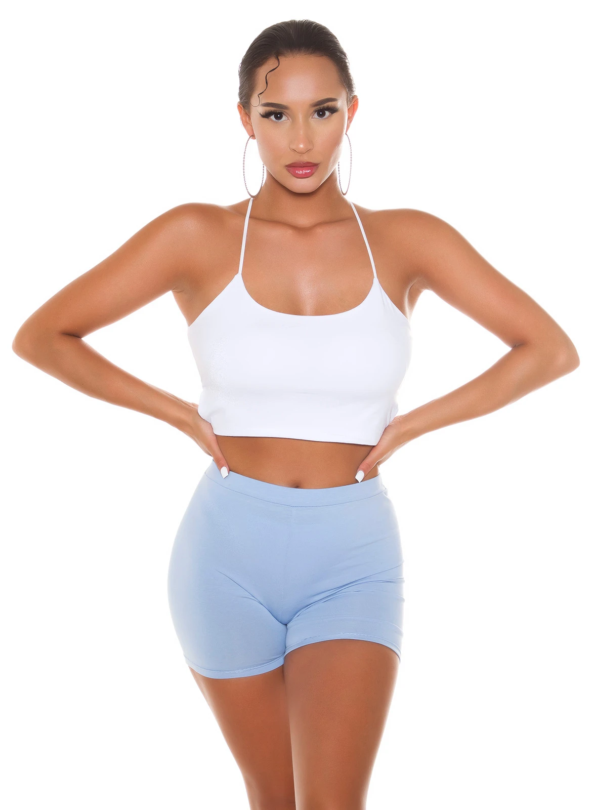Uni Baumwoll-Stretch Hotpants Leggings Shorts Uni Baumwoll-Stretch Hotpants Leggings Shorts