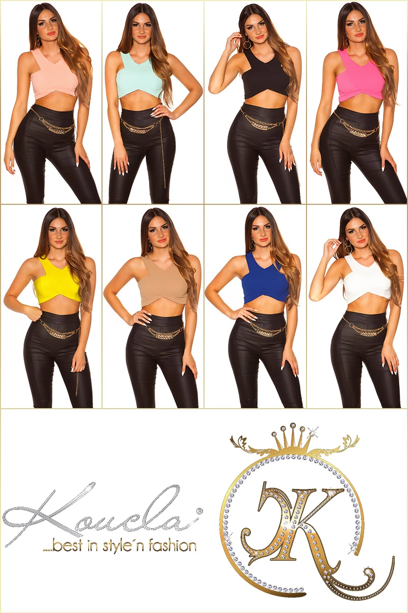Sexy Zipper Crop Träger V-Neck Top Sexy Zipper Crop Träger V-Neck Top