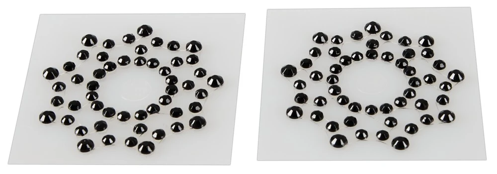 Cottelli ACCESSOIRES schwarze Nippelsticker in Sternoprik Strass im 2er Set