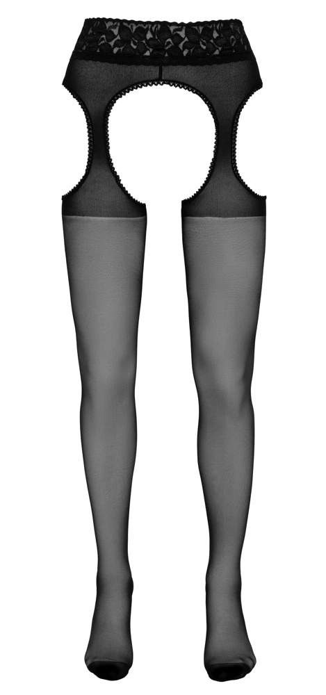 Cottelli Romantisch verführerisch: Die seidig zarte Strapsstrumpfhose mit Spitzenbesatz und raffinierten Cut-outs