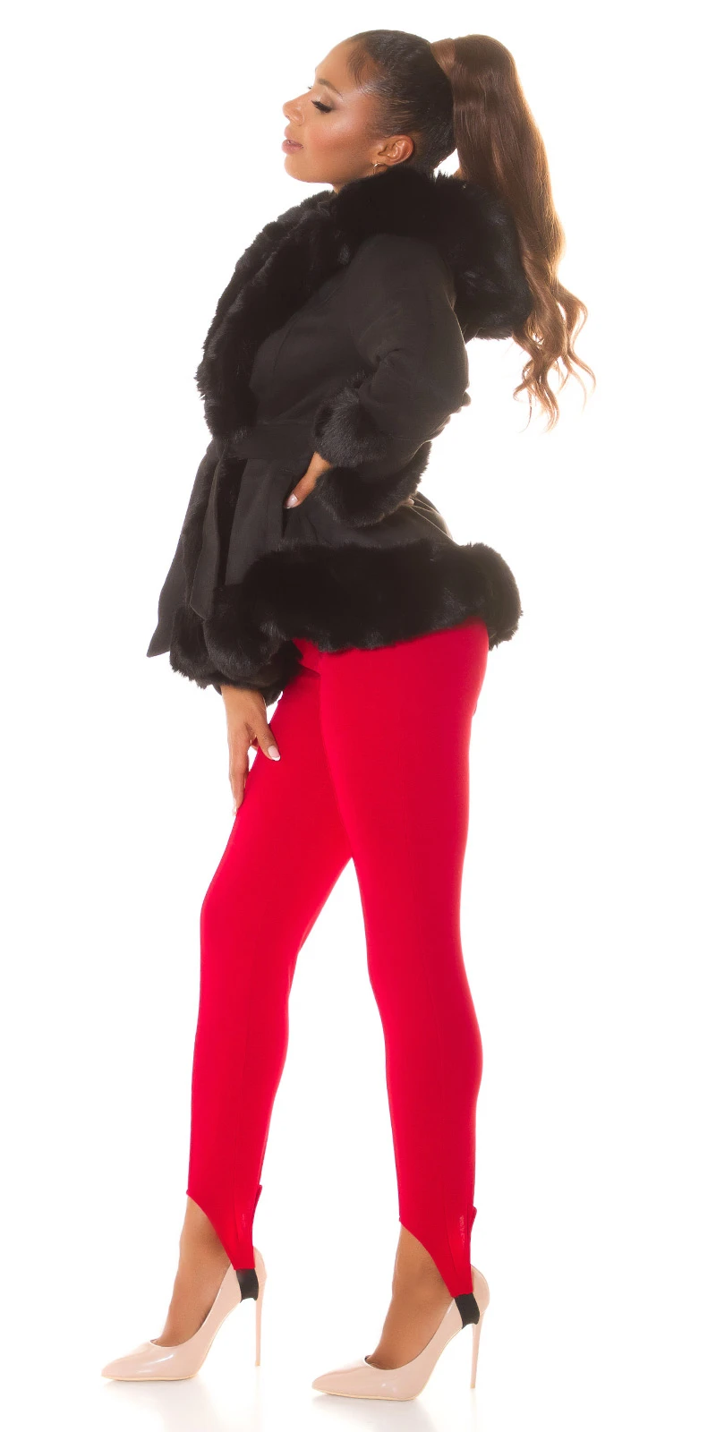 High Waist Hose Leggings mit Gummi-Steg High Waist Hose Leggings mit Gummi-Steg