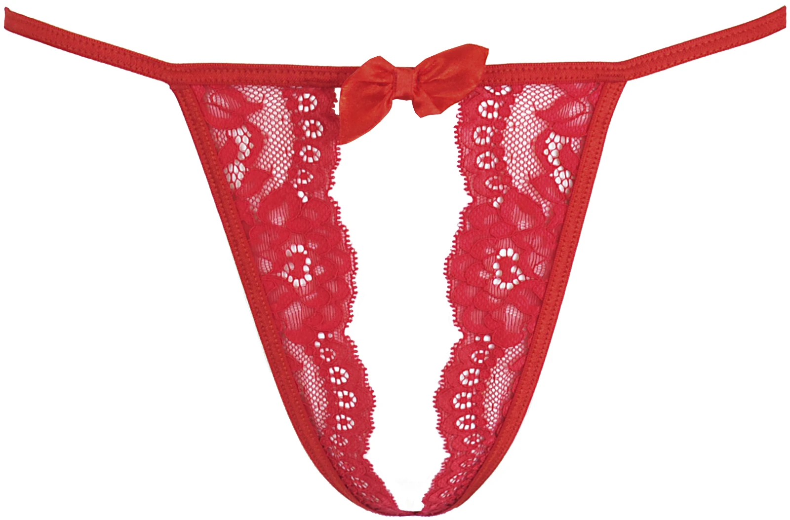 Axami ouvert roter String mit weicher Spitze und Schleife Axami ouvert roter String mit weicher Spitze und Schleife