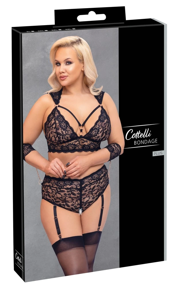 Cottelli Verführerisches Set: Roségoldene Details, Spitze und abnehmbare Extras