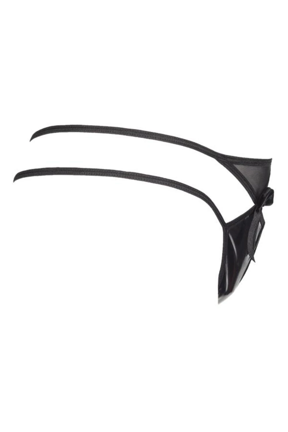 Axami Plus-Size String mit schwarzem Glanz-Material Axami Plus-Size String mit schwarzem Glanz-Material