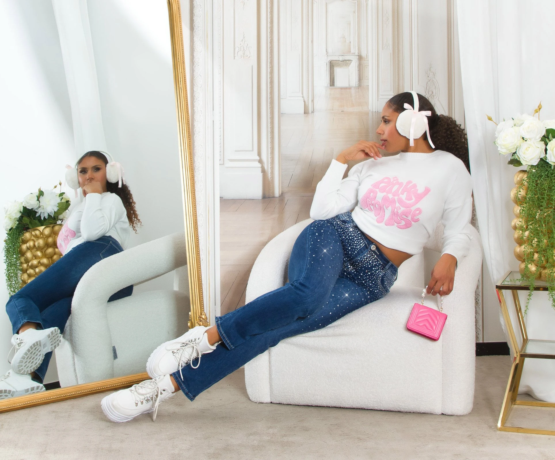 Stylische Bootcut Jeans mit funkelndem Glitzer vorne – Dein neues Highlight für angesagte Outfits! Stylische Bootcut Jeans mit funkelndem Glitzer vorne – Dein neues Highlight für angesagte Outfits!