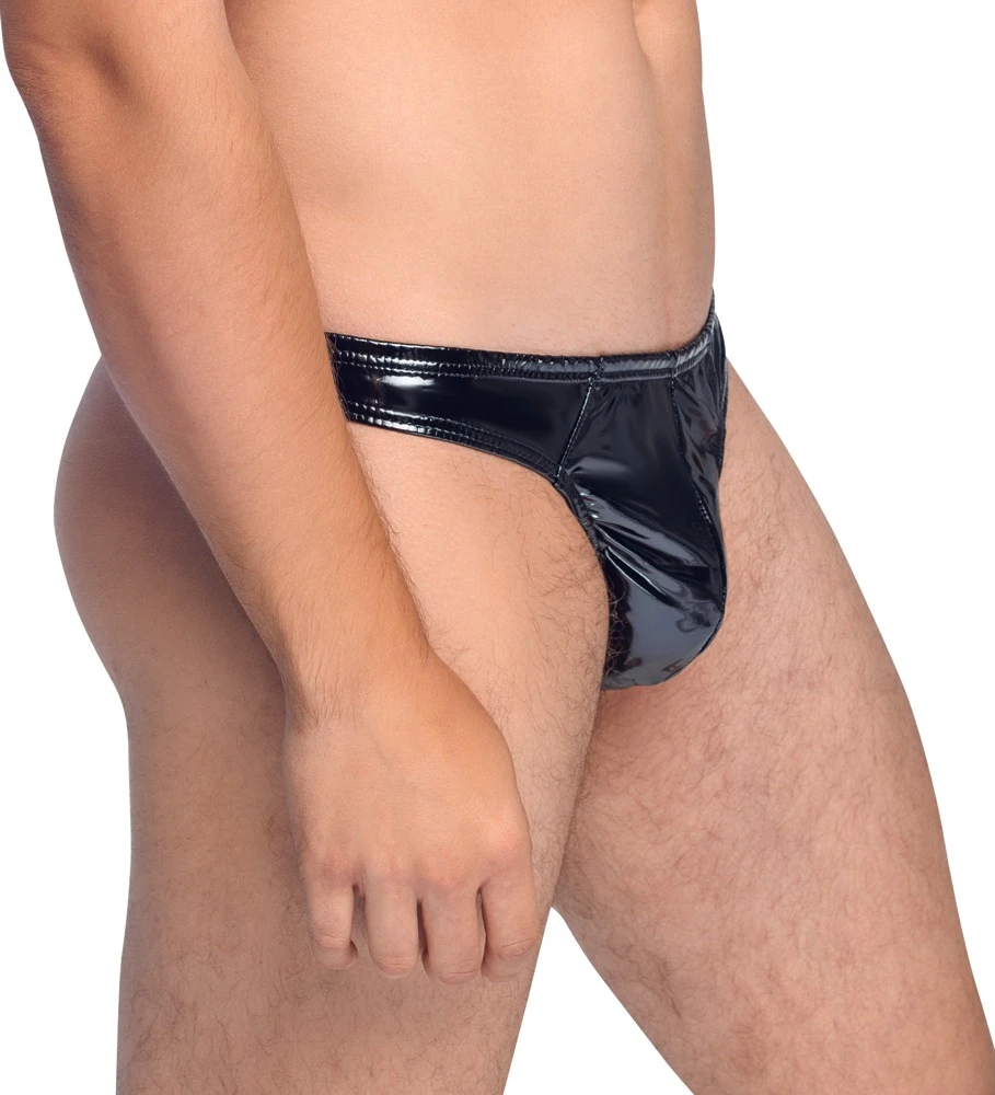 Black Level Lack Rio String, bi-elastischem Lack mit edlem Glanz, Gogo Bikinislip Reizwäsche