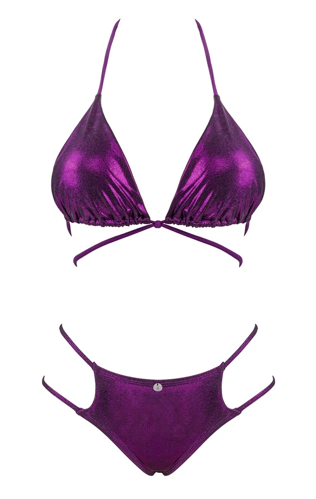 Obsessive Bikini Balitta im schillernden lilafarbenen Glanzlook, innen leicht gefüttert. Hoher Tragekomfort beim Baden & Sonnen.