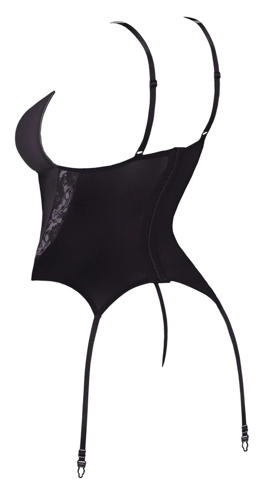 Cottelli LINGERIE Strapshemd und String rot/schwarz mit heißen Spitzeneinsätzen